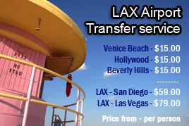 LAX airport shuttle transfer rates : Save money - select a flat rate coach service instead of metered taxis